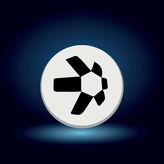 The image features a white circle with an arrow pointing towards the top right corner, which is part of a larger image that also includes text. The main focus of the image is the white circle with the arrow, and there are two smaller circles within the main one. These smaller circles have a black border around them. The background color of the image is blue, providing a contrast to the white elements in the foreground.