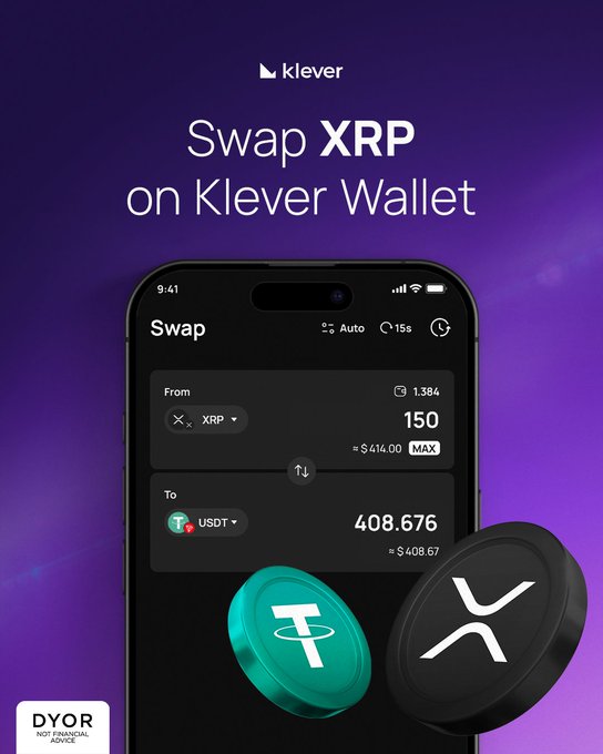 The image features an iPhone displaying a wallet app that allows users to convert their XRP into other cryptocurrencies, such as Bitcoin or Ethereum. The app provides step-by-step instructions for this conversion process.