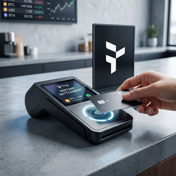 The image shows a person using a modern, digital payment system that allows them to pay for goods or services with their credit card directly at a terminal. The card reader displays "Most crypto off-ramps force you to wait days for bank clearing networks to settle your cash." This message suggests that the use of cryptocurrency in this particular setting may have some drawbacks compared to traditional banking systems, such as slower settlement times and potential difficulties in accessing funds when needed. However, the image also highlights the convenience and speed offered by modern payment solutions like instant liquidity routing, which eliminates the need for banks or other middlemen to process transactions.