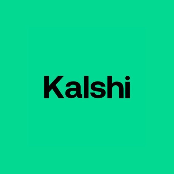 The image shows the Kalshi logo in black text on a bright green background. This branding accompanies the update about Kalshi's $400M monthly commodity trading volume and its rapid 4x growth compared to crypto at the same stage.