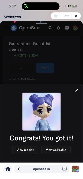 The image shows a cell phone screen displaying an app called Minted, which has received positive feedback from users. The app's interface features a profile page with a picture of a girl wearing blue clothes, and a message congratulating the user on their success in using the app. The text "Minted @aqualumi_eth Thank you @iammattiex and @Mattymatrix_ Minted pepe thank you @sperdup Minted my Blue pet thank you @sperdup now we wait and see" is also present on the screen, likely indicating that users have been using the app to track their expenses.