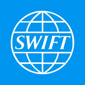 The image shows the SWIFT logo, featuring a white globe with the word "SWIFT" across the center on a blue background. This visual accompanies the claim that SWIFT's 2026 payments framework includes over 30 banks already connected to Ripple, suggesting XRP is replacing SWIFT in international payments.