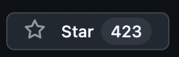 A GitHub-style 'Star' button interface showing 423 stars next to a star icon.