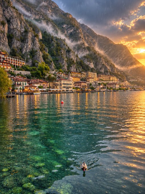 A serene sunset lakeside village with a lone duck swimming in crystal-clear waters, set against dramatic misty mountains under a golden sky.

The image's tranquil scene doesn't directly relate to the post's topic about crypto perpetuals and traditional market integration, but the calm evening setting creates a peaceful backdrop for announcing the collaboration between Tria and Quip Network in bridging decentralized finance with mainstream assets.