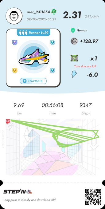 "StepN" stands for Steps taken by the user during a run. It appears that the person who took the photo found the post interesting, as they left a comment about it being good morning and a day with step count 1356. Additionally, there is an image of a blue shoe in the scene which might be related to running activities or a part of the app's interface.