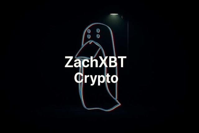 A stylized ghost-like logo with chromatic aberration effects on a black background features the text "ZachXBT Crypto," referencing the on-chain investigator whose findings about insider dumping of $LAB tokens (causing a 96% drop from ATH and a 54% decline to $0.55) are highlighted in the accompanying post.