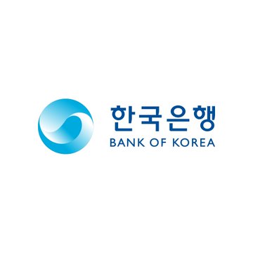 The image shows the Bank of Korea logo, featuring a blue spherical emblem alongside the institution's name in Korean (한국은행) and English ("BANK OF Korea"). This logo visually represents the central bank mentioned in the post about its new 24-hour offshore won settlement pilot program launching with four domestic banks.