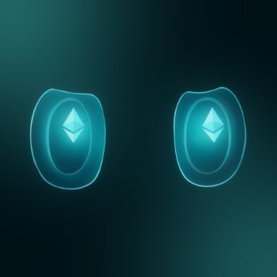 Two glowing teal Ethereum (ETH) icons are displayed side by side against a dark background, representing cryptocurrency holdings that align with the post's reference to "GTD" (likely a misspelling of "Gtd" or related NFT ticker). The image visually emphasizes the Ethereum blockchain branding associated with the Ordinals and NFT collection mentioned in the text.