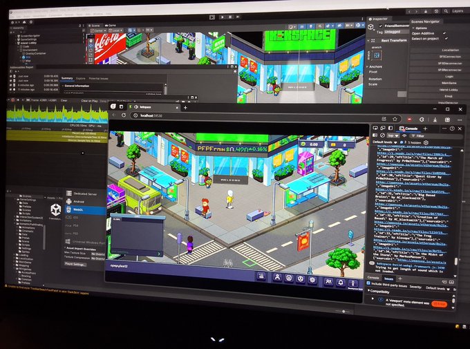 The image shows an older video game called "Kekspace" that was first introduced in public beta over a year ago. It features a character who cooks food using a frying pan while standing by a window, with various ingredients such as bananas, apples, and oranges visible on the screen. The post also mentions that the gaming meta has finally arrived, which suggests that the game is now available for purchase or streaming online.