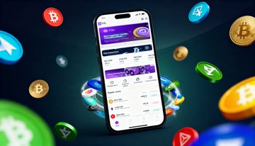 A smartphone displays the FQL Exchange app interface, prominently featuring a "Test Investor" banner, surrounded by floating cryptocurrency coins including Bitcoin. The image visually reinforces the post's announcement of Bitcoin rebounding above $65K and highlights the FQL Exchange platform amid ongoing crypto market momentum.