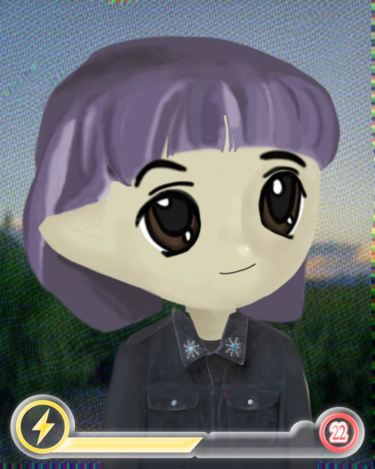A chibi-style purple-haired character with elf-like pointed ears wears a dark denim jacket, set against a nature backdrop. The NFT number "9330" visible in the bottom right corner matches the Milady #9330 sale for Ξ0.98 ($1,829), with a level indicator showing "22" and an energy bar at the bottom.