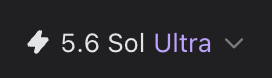 The image shows a dropdown selector displaying "5.6 Sol Ultra" with a flash/lightning icon, indicating the user is selecting the "Ultra" plan tier of ChatGPT Codex Pro priced at $200/month. This visually relates to the post by confirming the user's subscription switch to the most premium tier of the service.