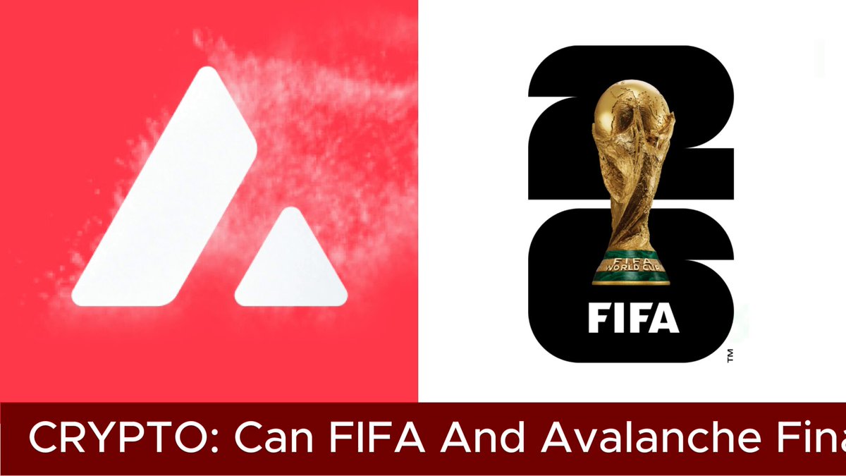 The image features a red and white poster with two logos - one for "A" (which could be an acronym or company name) and another for "FIFA" (a sports organization). The text below the images reads, "Can FIFA And Avalanche Finally Fix Ticket Fraud? One of blockchain's largest consumer use cases is unfolding during the ?".