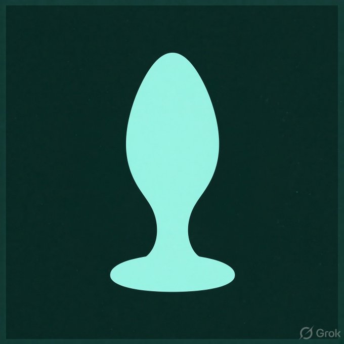 A minimalist image showing a teal/cyan silhouette of a chair or pedestal-like shape against a dark green background, created with Grok.