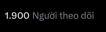 Black background with white text reading "1.900 Người theo dõi" (Vietnamese for "1,900 Followers").