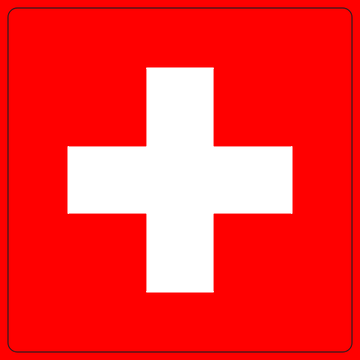 The image shows the Swiss flag with its iconic white cross on a red background, symbolizing Switzerland's role in the news about BancaStato—a Swiss bank—launching regulated crypto trading services through Sygnum for Bitcoin, Ether, Litecoin, and Solana.