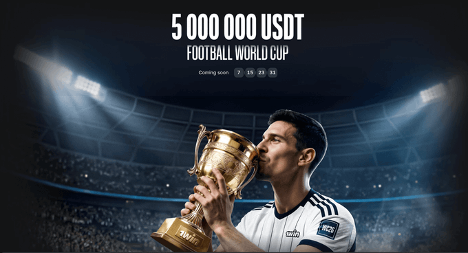 The image features a soccer player holding up a gold trophy, celebrating his victory at the FIFA World Cup. The event is described as a tournament where $5,000,000 will be awarded to the winner, and 1.5+ points are required for participants to win any part of it. A website advertisement encourages viewers to place bets on the winning team by entering their preferences in exchange for the desired amount of money. It's likely that those who participate can potentially win a significant prize, as the winning team will receive $500,000. This captivating image serves to promote the exciting world of soccer and showcases the thrill of taking part in such tournaments.