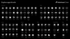 A reference chart displaying various Hakurei (Reimu) and Notion icons used for community apps and tools.
