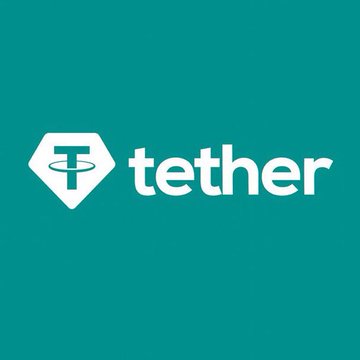The image shows the Tether (USDT) logo, featuring a white diamond-shaped emblem with a "T" inside, alongside the word "tether" in lowercase lettering, all set against a teal background. The logo directly relates to the post's mention of $344 million in Tether (USDT) being frozen as part of financial sanctions against Iran.