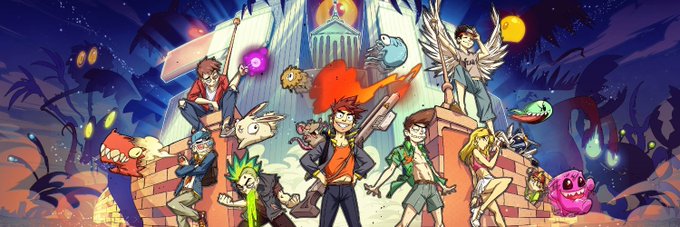 A vibrant illustration showcases a diverse cast of anime-style characters—from winged warriors and guitar-wielding heroes to spiked-haired fighters and a cute pink creature—posed heroically in front of a glowing academy building. The imagery visually brings the post's concept of ZTHAcademy's "Zero To Hero" character-building journey to life, depicting the variety of unique avatars that players can create and develop.
