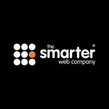 The image displays the logo of "the smarter web company," a digital branding mark featuring white dots arranged in a grid with one orange dot, set against a black background. This logo directly identifies the company mentioned in the post, which is the subject of TD Cowen's revised price target due to updated Bitcoin forecasts.