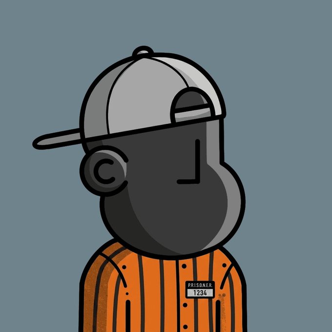 The image features a cartoon character, possibly a monkey or a gorilla, wearing an orange striped shirt with the number "1224" on their back. The character appears to be looking off into the distance, giving the impression of them being alone. The caption below the image reads: "Guilty for FOMO @npconchain". This phrase is likely a reference to the popular social media trend of feeling left out or missing out when others are having fun or attending events without one's presence.

The character in the image seems to be wearing an orange striped shirt, which could potentially represent their prison cellar attire if they were depicted as a criminal. The caption "Guilty for FOMO @npconchain" suggests that the character might have been involved in some sort of crime or illegal activity and is now being held up against this social media trend.