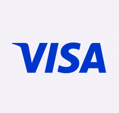 The image displays the blue "VISA" logo, the well-known brand of the global payments technology company. It relates to the post by representing Visa, which announced a new onchain lending model in partnership with Credit Coop, enabling stablecoin-linked card programs and fintechs to leverage real-time payment data and blockchain infrastructure for working capital access.