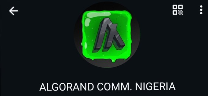 A logo for 'ALGORAND COMM. NIGERIA' displayed on a dark background, featuring a stylized black 'A' symbol inside a green square with a glossy, dripping effect.