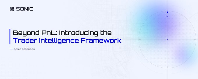 A title graphic with a white background and blue accents features the "SONIC" logo and the text "Beyond PnL: Introducing the Trader Intelligence Framework" by "SONIC RESEARCH".