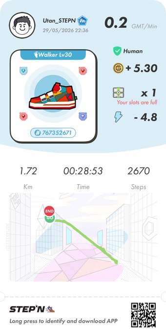The image shows a step counter app with a cartoon character walking through an office building, which is part of the app's interface. The app displays information about the user's progress, including their steps taken, calories burned, and distance traveled. There are also icons representing different activities such as walking, running, and cycling.