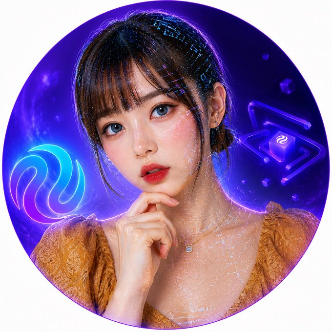 The image features a woman with long brown hair wearing an orange dress, posing for a picture against a purple background. The caption reads "Focus on what is in the image and how it relates to the post." This suggests that the focus should be on the content of the image rather than its visual elements or the context surrounding it.