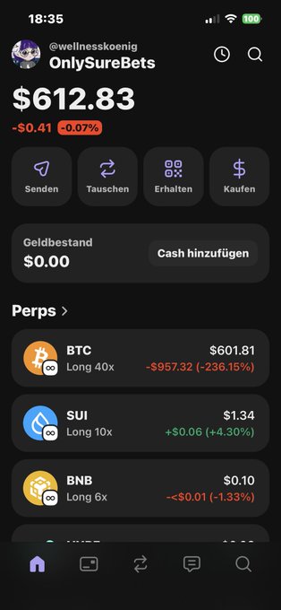 The image shows an iPhone screen displaying a cryptocurrency trading app called BitcoinTrader, which lists different cryptocurrencies and their prices. The main currency listed in the app's settings section is Bitcoin, with its current price hovering around $1,851.53. There are also other coins available on the list, such as Bitcoin Cash (BTC), Bitcoin Long 10x (LONG 10X), Bitcoin Cash Long 10x, Bitcoin Gold Standard 1k, Bitcoin Cash 1k, and Bitcoin Cash 10x. The app's interface features buttons for trading, monitoring, and logging transactions.