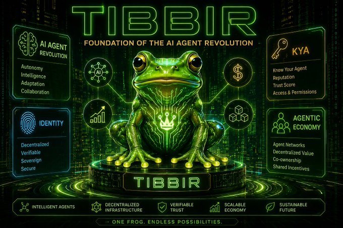 The image features an illustration of a frog sitting on top of a pedestal with the words "Tibir" written above it. The background of the image is black, which contrasts with the green frog and white text. Below the frog, there are various pieces of information about the company and its founder, including details about their business model, revenue, and potential investment opportunities.