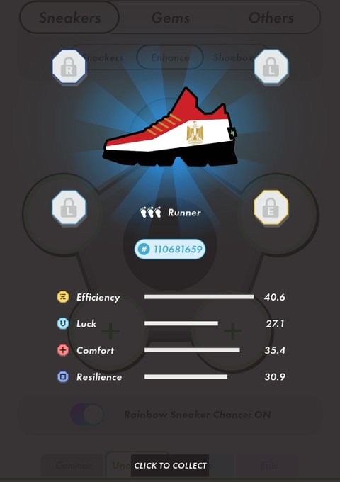 The image shows a shoe store's website with an interactive game displayed, where players can choose their favorite sneakers by clicking on them. The game has three different sneakers, each with unique features such as red and white colors, Egyptian flag designs, and various other styles. The game also provides information about the sneakers' performance, comfort, and efficiency, which could be useful for shoppers to make an informed decision.