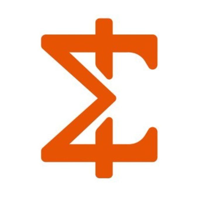 An orange logo featuring a stylized dollar sign ($) formed by mirrored letter 'E' shapes.