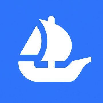 A stylized white sailboat icon on a blue background, representing the OpenSea logo. The nautical imagery aligns with the post about OpenSea's integration with Perplexity Computer to provide AI-driven onchain market data across multiple blockchains.
