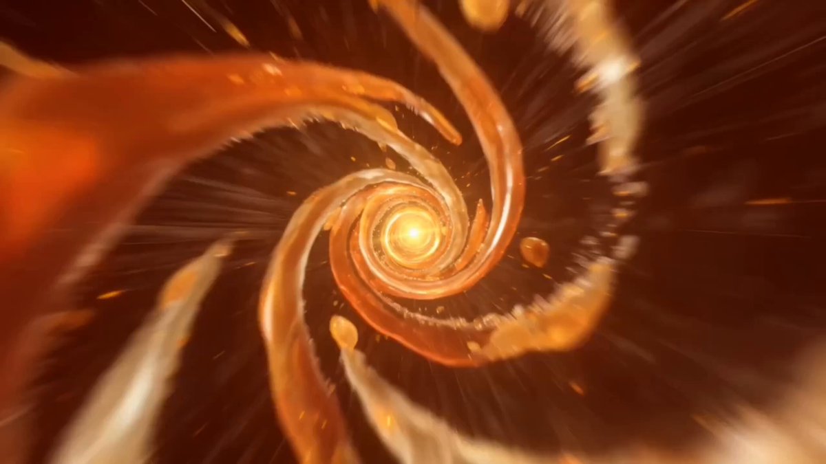 The image shows a spiral galaxy with orange and yellow colors, which appears to be spinning rapidly. The background of the image has a dark brown color that contrasts with the vibrant colors of the galaxy. There are also some white lines scattered throughout the image, adding depth and dimension to the scene. The post is about an AirDrop season, encouraging users to check their points and engage in AirDrop activities on the $SOL network for additional points.
