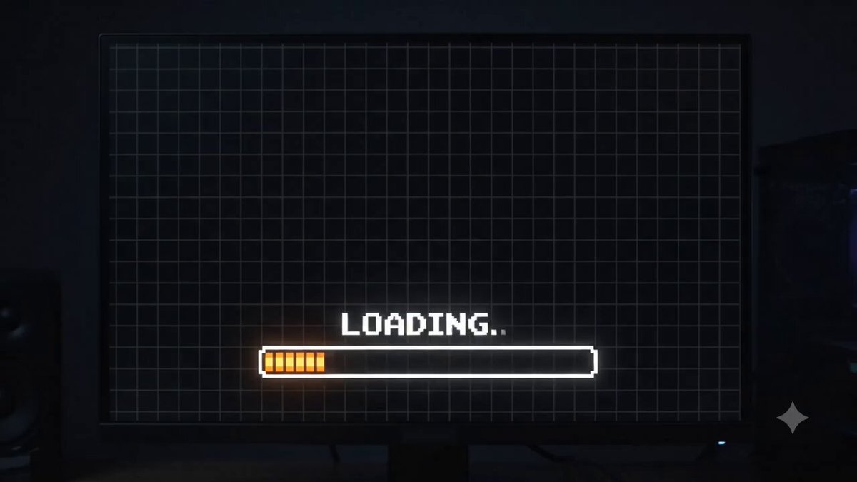 The image shows a computer monitor with an empty loading bar, which has been updated to display "Loading..." instead of the usual "Power-Ups." The text "LUNC Power-UPS!" is displayed above the loading bar. This change in the loading bar's content indicates that the user might be experiencing a power-up or a system update on their computer.