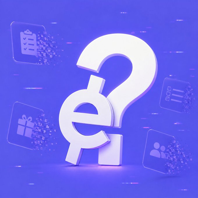 The post's note doesn't align with what you provided.

Based on the context, the image shows a 3D question mark set against a purple background with surrounding floating icons (checklist, gift, list, and people).

**Caption:** A glowing 3D question mark floats amid floating app-like icons on a purple background, visually representing the post's central question about why bounty registrations on Superteam have declined to only 10 active projects, with just 4 available for writers.