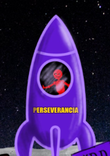 A purple rocket with a red character inside the window stands on a moon-like surface against a starry background, with "PEPELEVRANCIA" written in yellow text on its body. The image visually reinforces the post's symbolism of Stellar Lumens ($XLM), with the purple rocket representing its upward trajectory and the purple motif tying into the broader theme of purple-themed symbols mentioned in the caption.