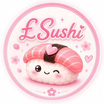 The image features a cute cartoon sushi roll with a heart-shaped lid and a pink background. The text "£Sushi" is written above the sushi, and there are additional elements such as hearts and flowers surrounding the sushi. The caption below the sushi reads, "Can we all agree £Sushi is the cutest meme coin ever? (Built on love, powered by emotions)", which suggests that the image promotes a lighthearted and fun atmosphere related to the concept of sushi.

The post seems to be promoting an event or campaign involving sushi, as it uses a cute cartoon sushi roll to convey its message. The use of pink for the background adds a playful touch to the overall design, making it appealing and eye-catching.