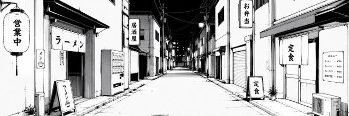 The image shows a black and white street scene with shops lining both sides of the road, including a store selling mints called "Niyo Free Mint Giveaway" that has a sign for a free mint giveaway. The photo also includes a watermark in the bottom right corner that reads "@Niyo_nft".