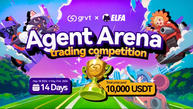 The image shows an advertisement for a gaming competition called "Agent Arena Trading Competition" sponsored by @elfa_ai, which promotes trading games like Minecraft. The title of the competition is displayed at the bottom, along with the name of the sponsor. In the background, there are two cartoon characters playing video games and a cityscape to set the game environment.

The main focus of the image is a large advertisement featuring a trophy for the trading competition that reads "One last chance to grab your share of rewards. $10,000 USDT. Final leaderboard standings. One day to make your move. Let @elfa_ai do the heavy lifting while you sleep tonight. Don'...". The text in white stands out against the background, drawing attention to the competition's prizes and the benefits of choosingelfa.ai as a sponsor.