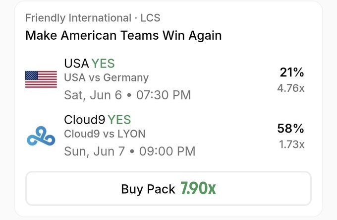 The image shows a screenshot from a social media app that displays information about a sports event, specifically a soccer match between two teams. The post includes details such as the date of the game, the teams playing, and their respective scores. It also mentions that there is a buy pack available for fans who want to support their favorite team or player.