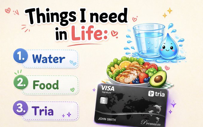 The image features a post with a cartoon illustration of a water droplet surrounded by various food items, including broccoli, carrots, and an avocado. The post includes text that reads "Things I need in Life!", which suggests that the image is related to a discussion about healthy eating habits or the importance of staying hydrated.
