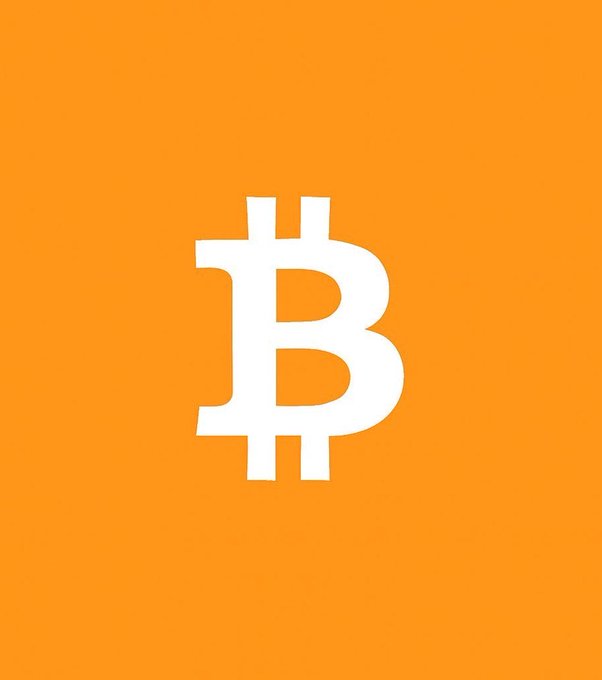A white Bitcoin "₿" symbol is centered on a solid orange background. The iconic logo directly represents the #Bitcoin cryptocurrency referenced in the post announcing it has reached $72,000.