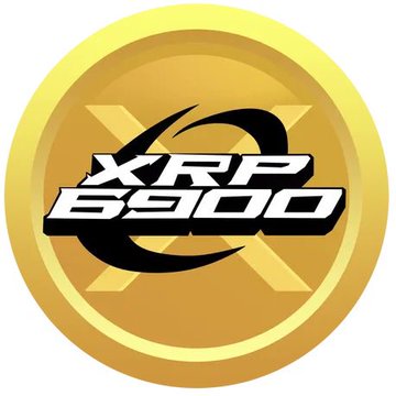 A golden coin logo featuring an 'X' and the text 'XRP 69100' in bold, stylized black and white letters.