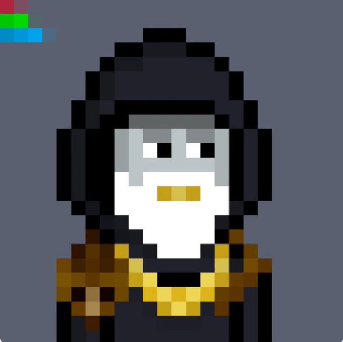 A pixel art portrait of a hooded figure with a white face and golden accents, posted as a birthday tribute to CLOAKS (likely a content creator or streamer). The simple, stylized character design gives a personalized and celebratory feel appropriate for the festive occasion.
