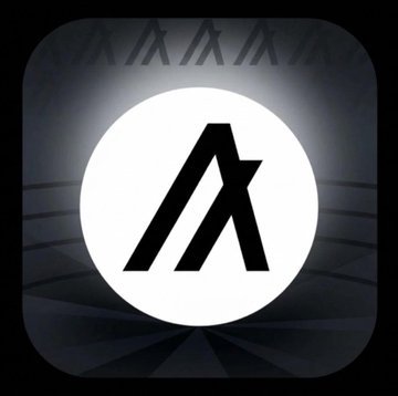 A dark, stylized app icon featuring a bold black "A" logo on a glowing white circular background, with repeated faint "A" motifs and radiating lines creating depth. The design visually reinforces the post's announcement about Flow Traders providing institutional liquidity for $ALGO, as the prominent "A" emblem serves as the recognizable Algorand brand mark for the cryptocurrency being discussed.