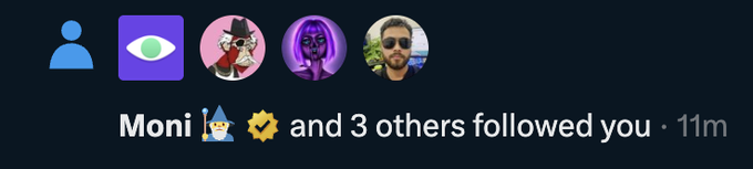 ids and descriptions of four social media icons are displayed on a dark gray background, with the largest icon being a purple circle containing a green face.